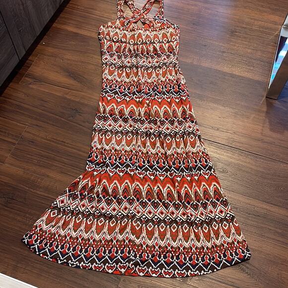 Pink Rose Maxi printed Dress, padded bra,elastic under bra area so extended more - Picture 7 of 7